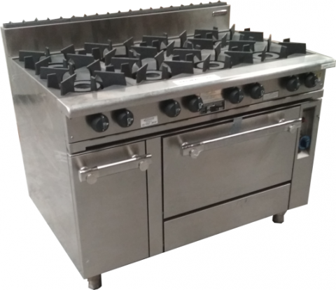 Oxford Series6 burners, 300mm hotplate with pilot light & gas oven right 8BBTP-OV-R3H