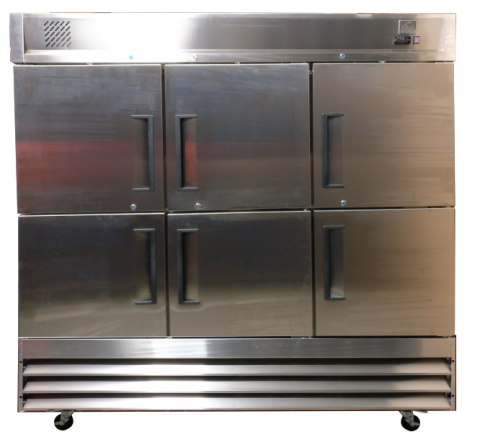 Mitchel Refrigeration Stainless Steel 6 Half Door Refrigerator R1880HDGN