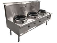 INCLINED THREE HOLE WATERLESS WOK -CHIMNEY BURNER