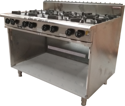 8 BURNER GAS COOKTOP WITH 600mm HOT PLATE