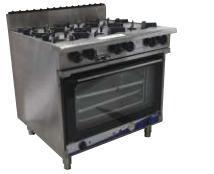 6 BURNER GAS COOKTOP WITH ROYSTON ELECTRIC CONVECTION OVEN