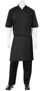 CW Black Half Bistro Apron with Pocket