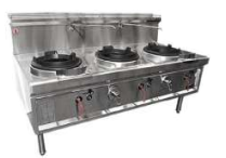 HORIZONTAL THREE HOLE WATERLESS WOK -CHIMNEY BURNER