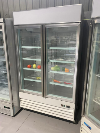 2 glass door fridge