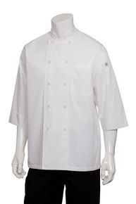 CW White 3/4 Basic Lite Chef Jacket