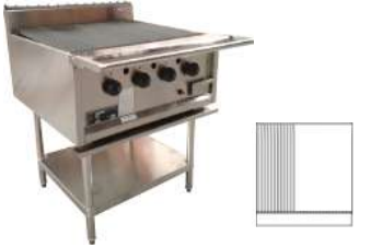 4 BURNER BBQ CHARGRILL WITH 470mm HOT PLATE