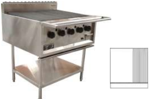 5 BURNER BBQ CHARGRILL WITH 600mm HOT PLATE