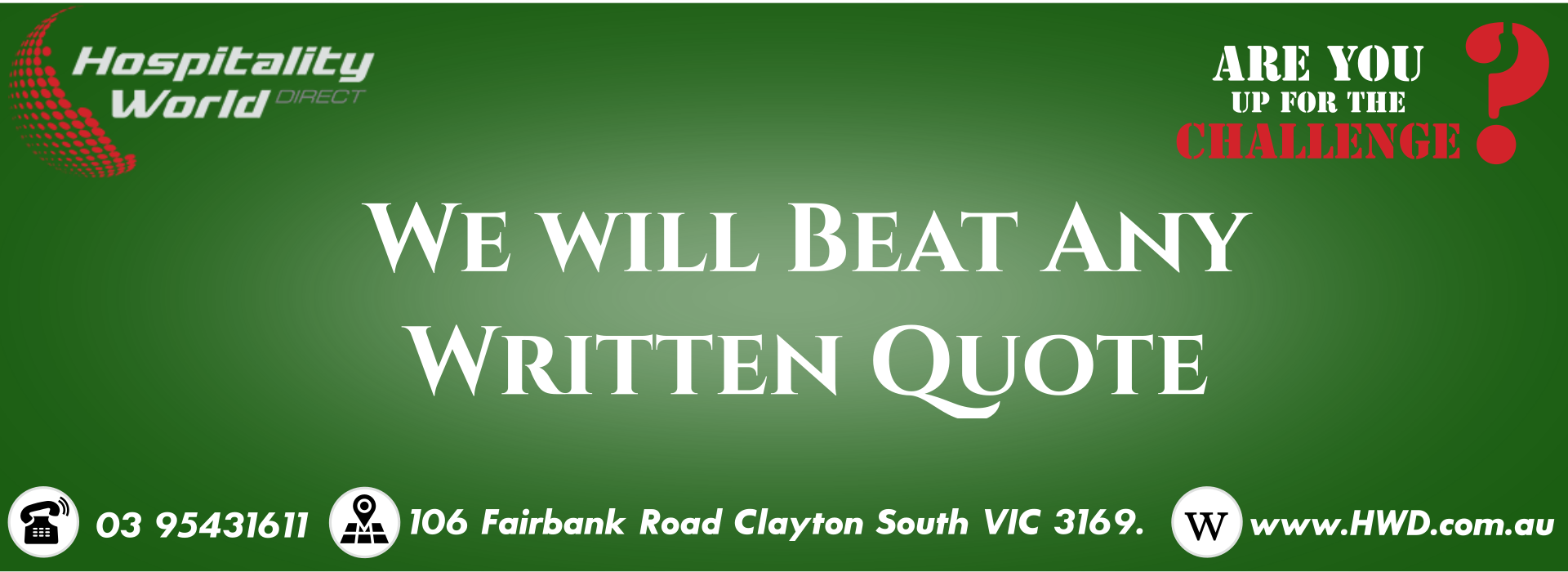 We Will Beat any written quote