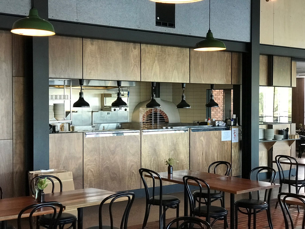 Nagambie Brewery and Distillery woodfire pizza - HWD Hospitality World Direct kitchen fit out.