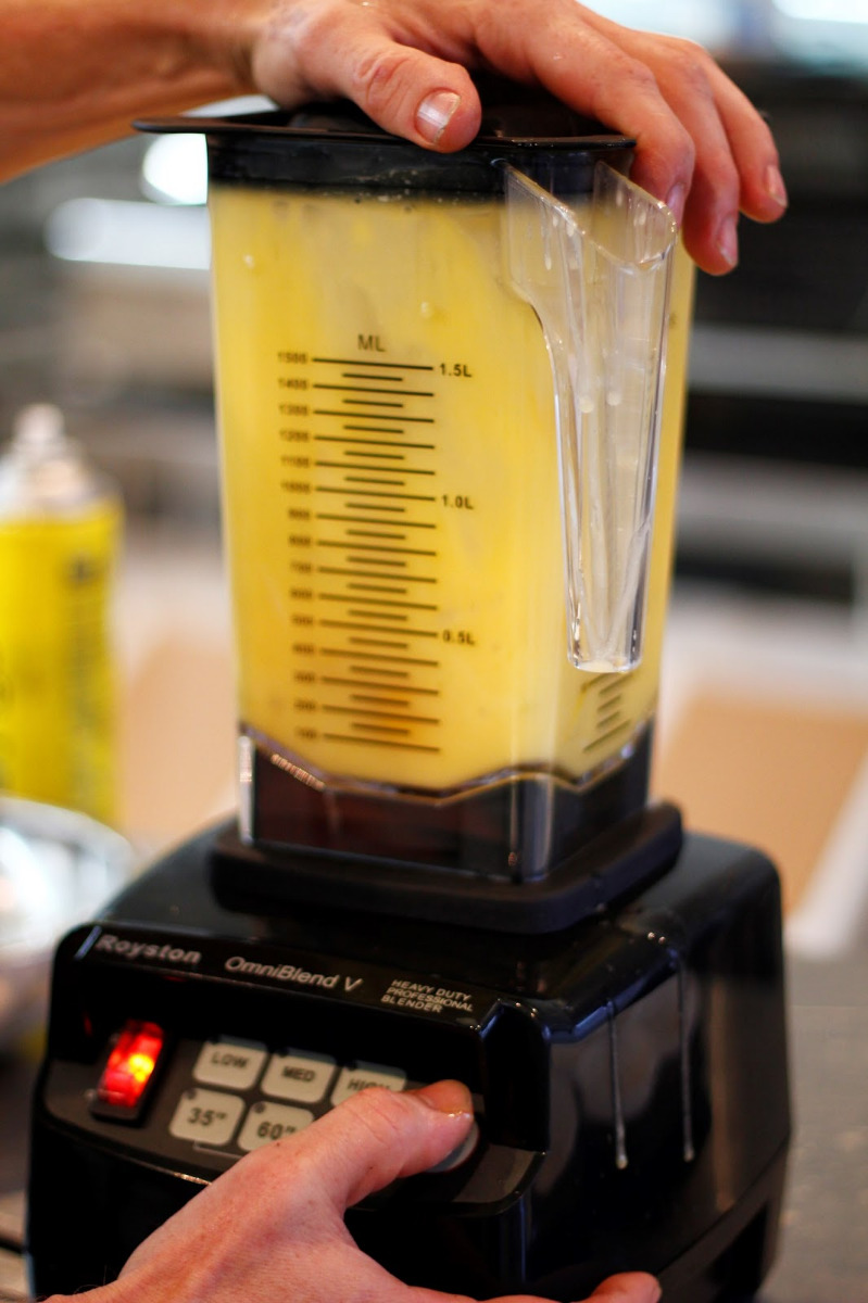 Blending lemon butter mixture